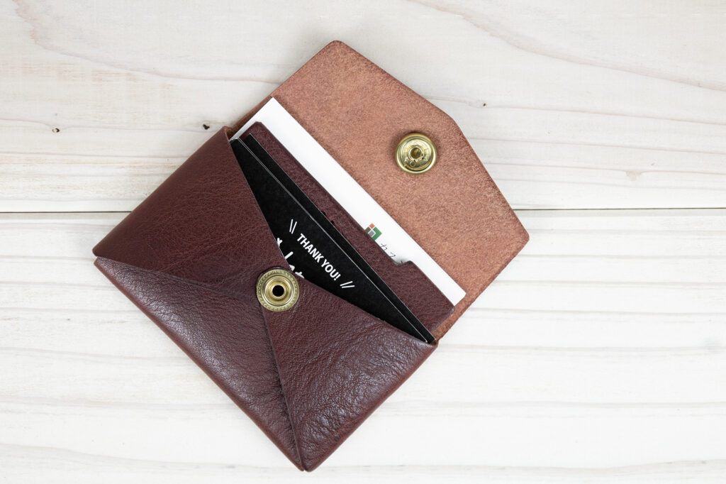 名刺入れ／ヴォーノオイル：ワインレッド】／カードケース・名刺ケース